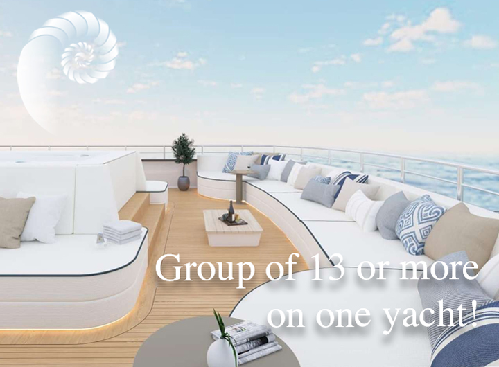 Group of 13 or more - Featured deck area aboard yacht Alfa Mario